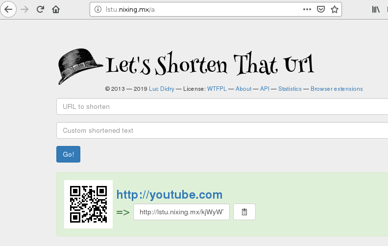 Lstu shortened URL