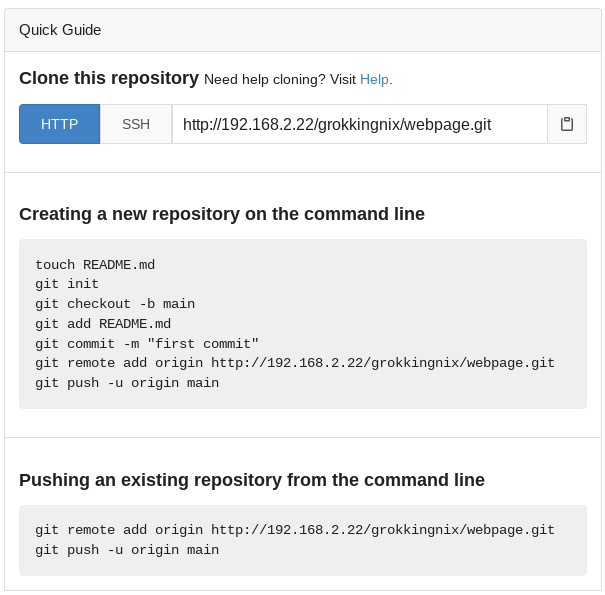 Git configuration instructions