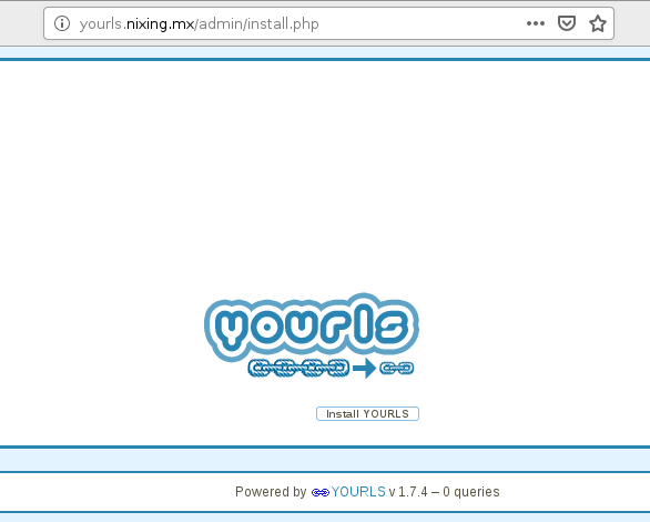 YOURLS installation page